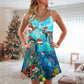 Christmas Turtle Love Ocean Theme – Women's Summer Sleeveless V-Neck Camisole Dress
