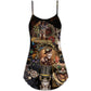 Steampunk Cat Keep Calm – Women's Summer Sleeveless V-Neck Camisole Dress