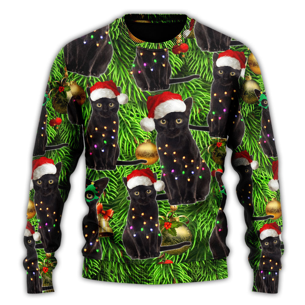 Black Cat Christmas Merry Xmas – Sweater - Ugly Christmas Sweater