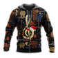 Christmas Guitar Santa Hat Joy - 3D Hoodie