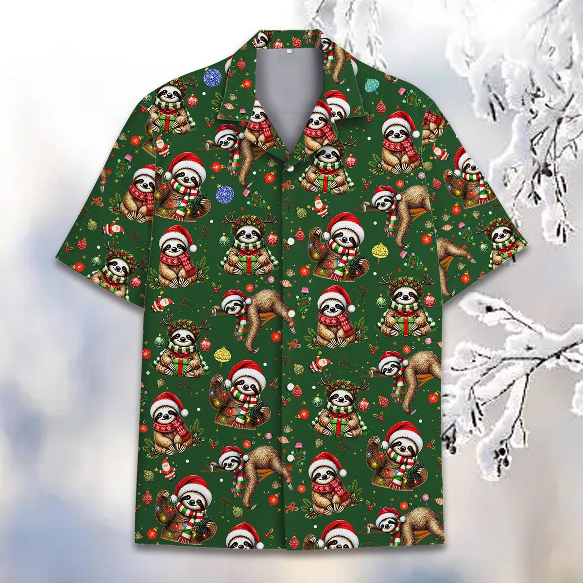 Christmas Santa Sloth Cute Holiday – Hawaiian Shirt