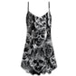 Skull Smoke Dark Life Theme – Women's Summer Sleeveless V-Neck Camisole Dress