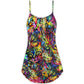 Smiling Colorful Cat Style – Women's Summer Sleeveless V-Neck Camisole Dress