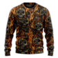 Skull Dark Fire Abstract Art – Sweater - Ugly Christmas Sweater