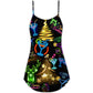 Christmas Cocktail Neon Party – Women's Summer Sleeveless V-Neck Camisole Dress