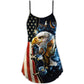 Galaxy Eagle Wildlife – Women's Summer Sleeveless V-Neck Camisole Dress