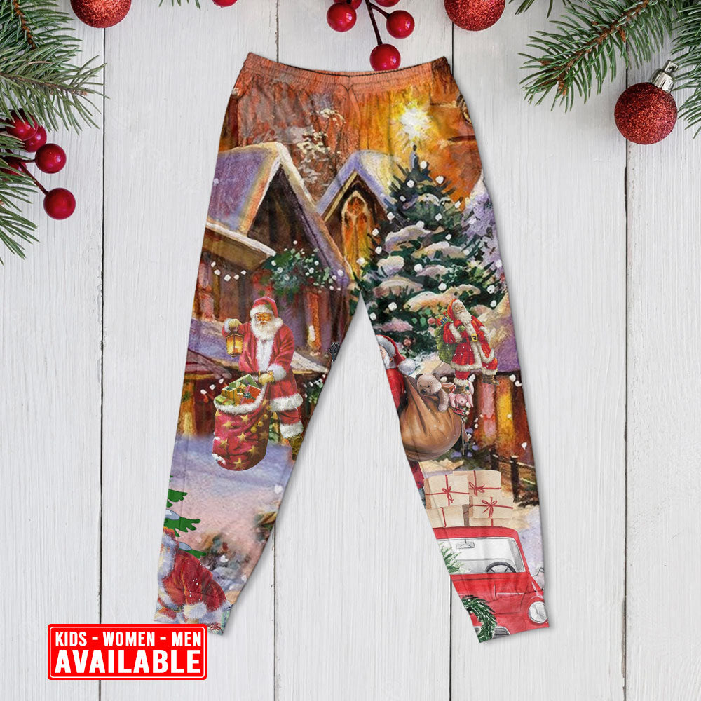 Christmas Santa Is Delivering Love - Pajamas Long Sleeve - Owls Matrix LTD