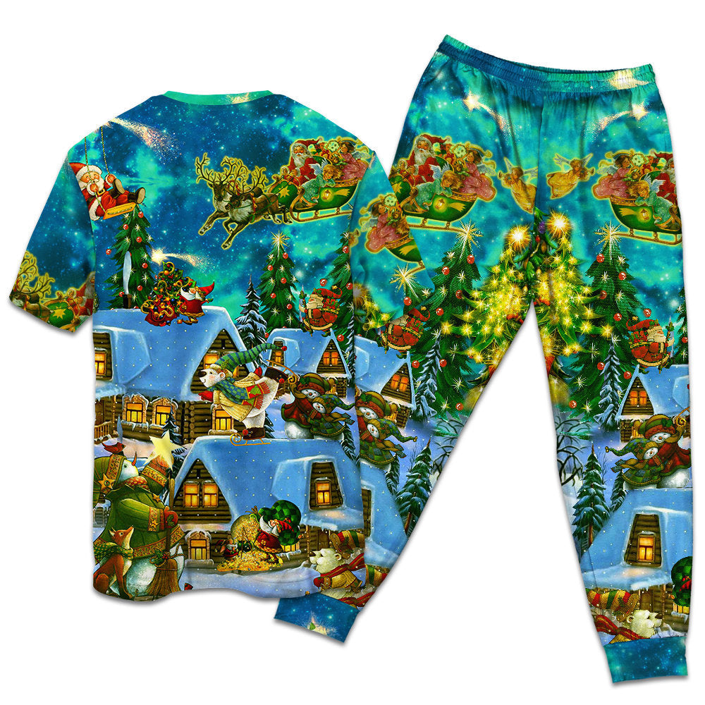 Christmas The Magical Night - Pajamas Short Sleeve - Owls Matrix LTD