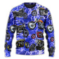 Motorcycle Lightning Blue Cool Style – Sweater - Ugly Christmas Sweater