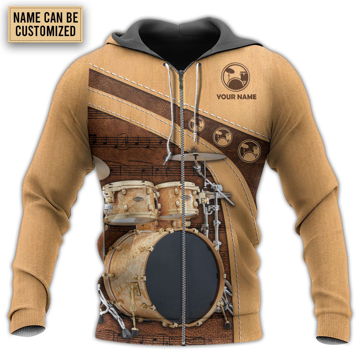 Old Drummer And Lady Personalized - 3D Hoodie