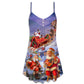 Christmas Funny Santa Art Style – Women's Summer Sleeveless V-Neck Camisole Dress