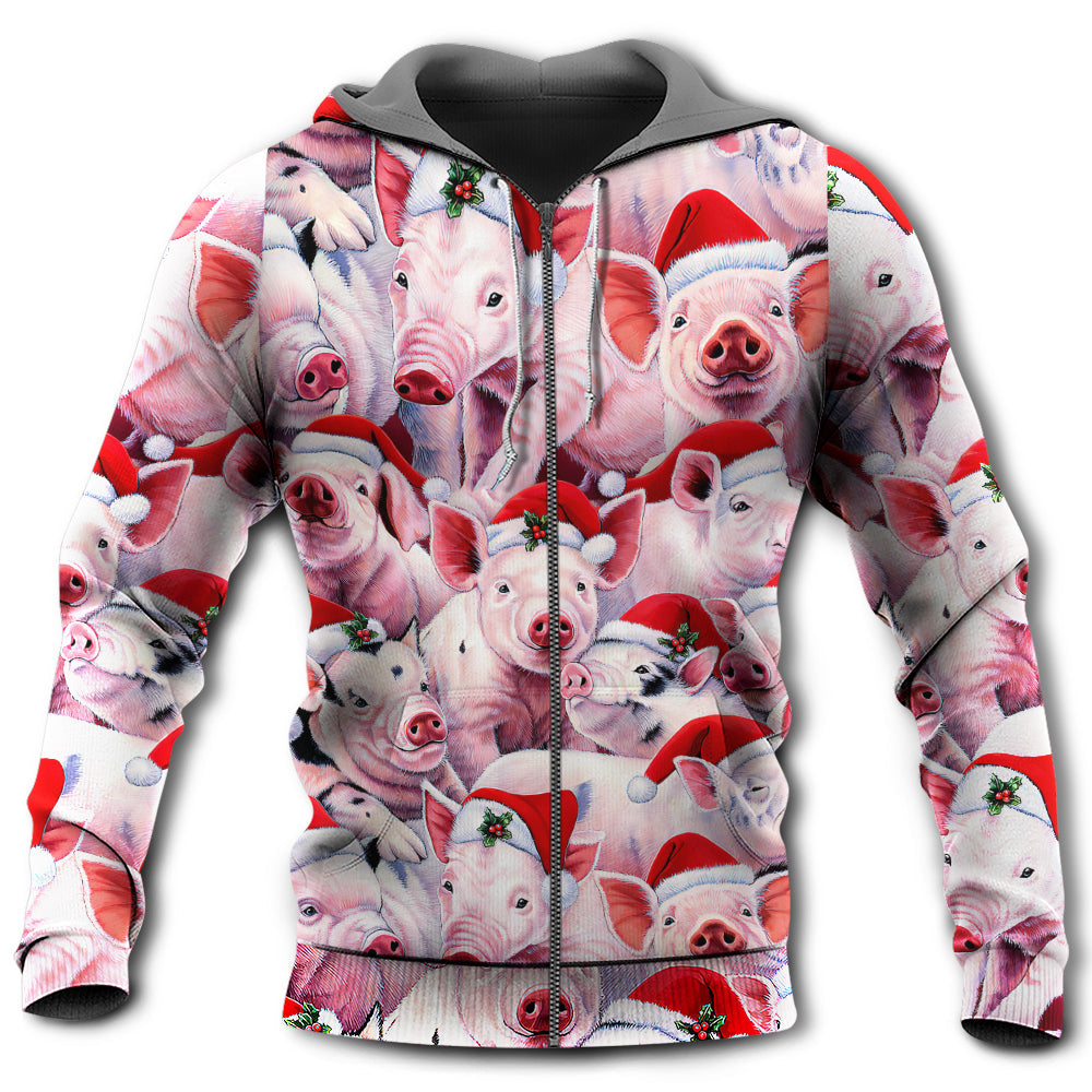 Funny Piggies Christmas Art - 3D Hoodie