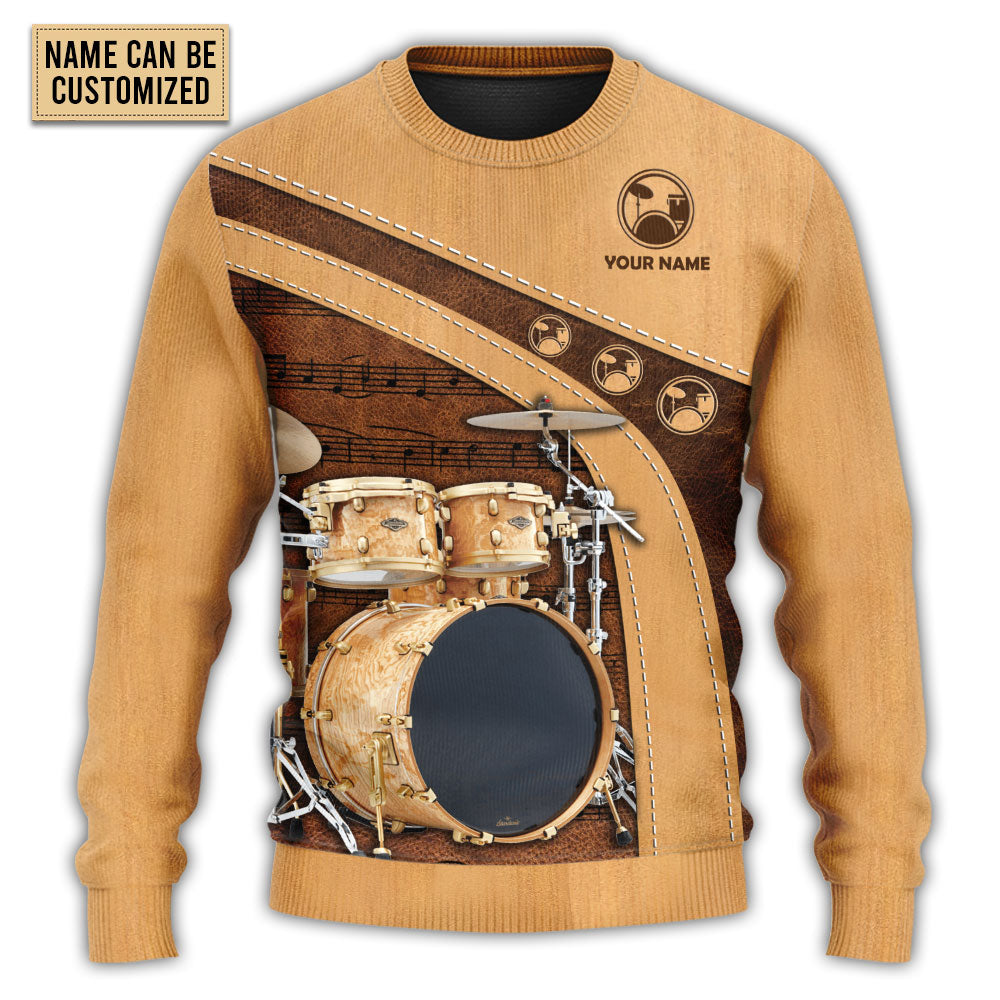Vintage Drummer And Lady Stick Art – Sweater - Ugly Christmas Sweater