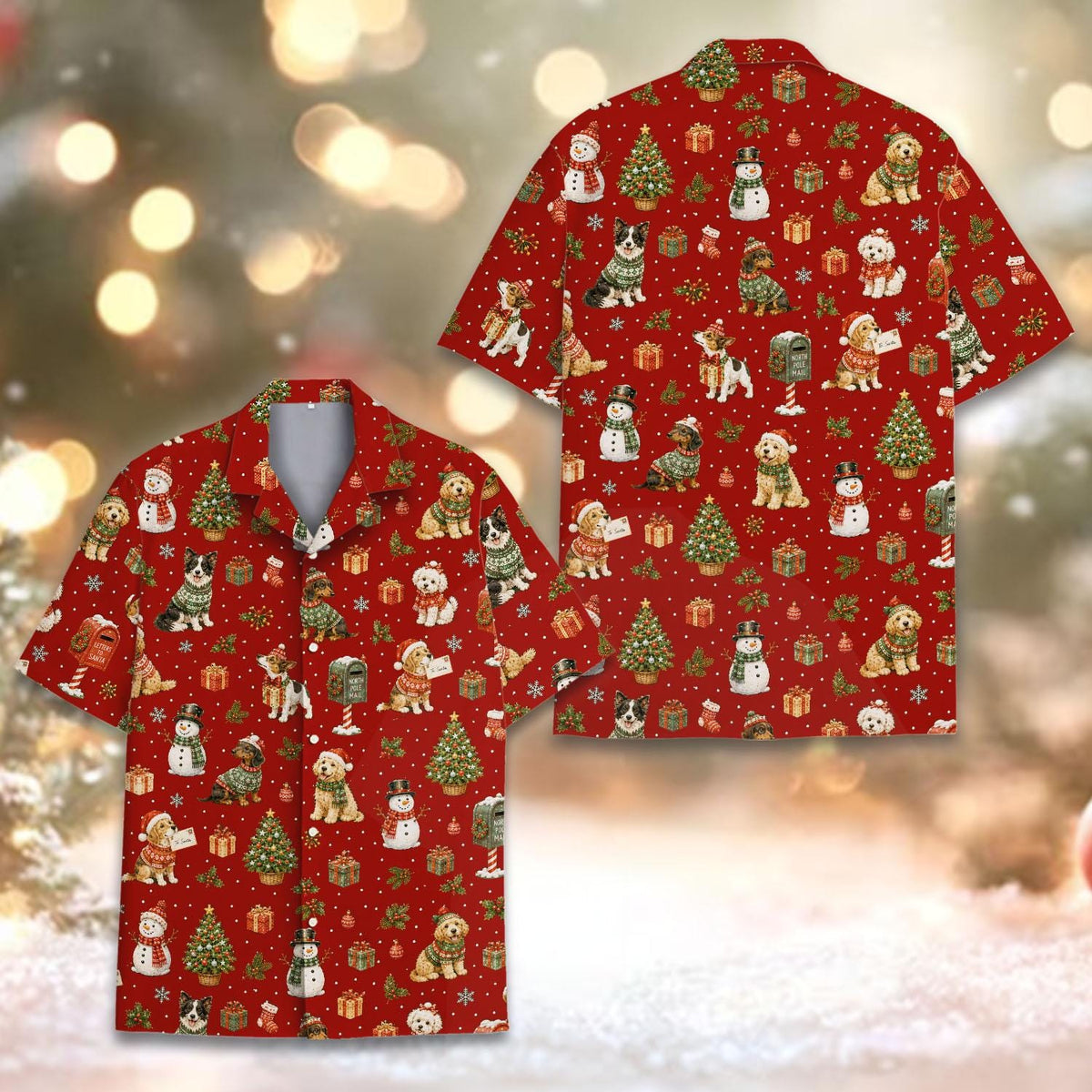 Christmas Dog Snowman Holiday Party 2 – Hawaiian Shirt
