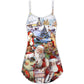 Christmas Santa Funny Quote – Women's Summer Sleeveless V-Neck Camisole Dress