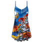 Christmas Dragon Family Love – Women's Summer Sleeveless V-Neck Camisole Dress