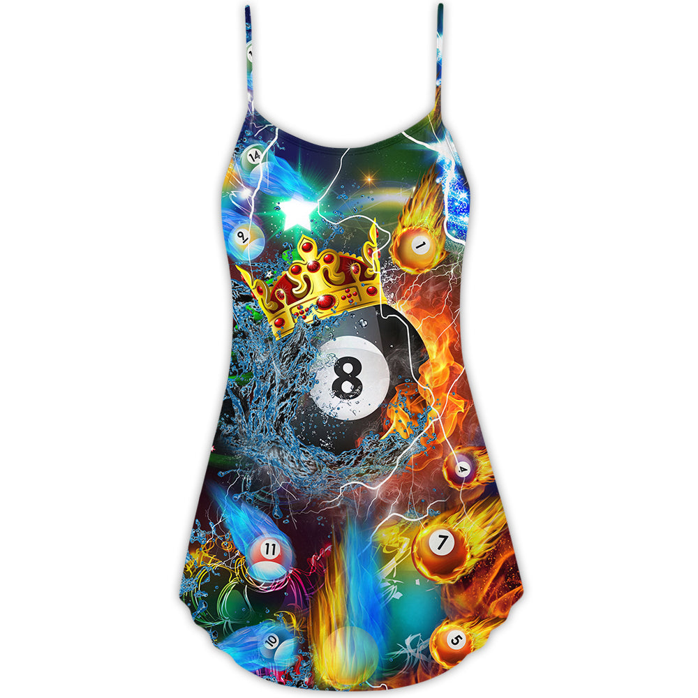 Christmas Billiard Fire Merry – Women's Summer Sleeveless V-Neck Camisole Dress