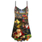 Christmas Santa Toy Train Factory – Women's Summer Sleeveless V-Neck Camisole Dress