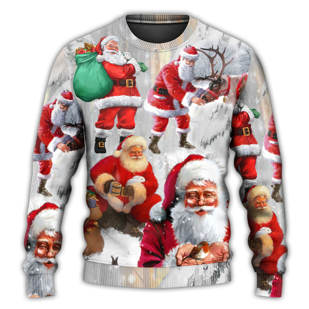 Christmas Santa Story Funny Art Style – Sweater - Ugly Christmas Sweater