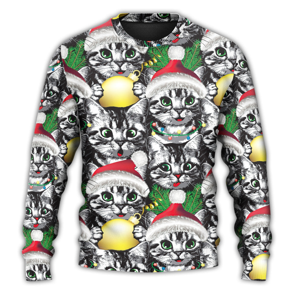 Christmas Meowy Xmas Cat Lover – Sweater - Ugly Christmas Sweater