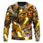 Golden Dragon Skull Fantasy Art – Sweater - Ugly Christmas Sweater