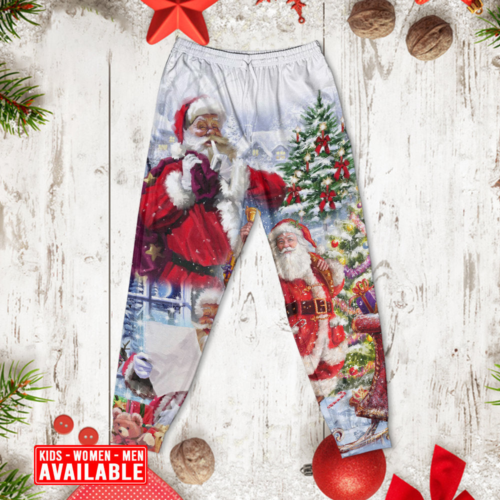 Christmas Santa Claus Is Coming To Town - Pajamas Long Sleeve - Owls Matrix LTD
