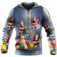 Christmas Santa Claus In Love Light Xmas Tree - Hoodie