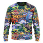Colorful Dinosaur Art Style – Sweater - Ugly Christmas Sweater