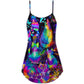 Cat Run The World – Women's Summer Sleeveless V-Neck Camisole Dress