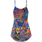 Hippie Colorful Skull Love Life – Women's Summer Sleeveless V-Neck Camisole Dress