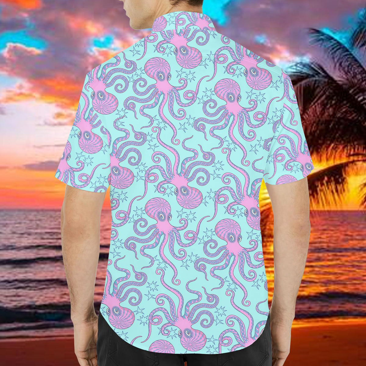 Pink Octopus Nautilus Pastel Ocean Sea Life – Hawaiian Shirt