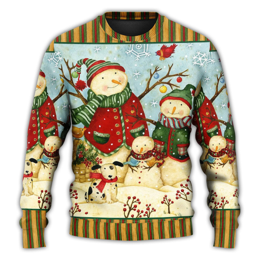 Christmas Cute Snowman Happy Xmas – Sweater - Ugly Christmas Sweater