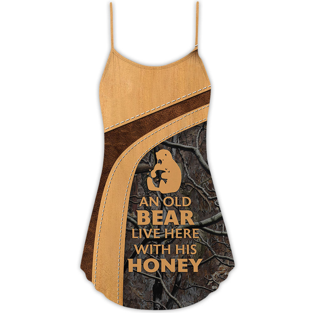 Old Bear And Honey Home – Women's Summer Sleeveless V-Neck Camisole Dress