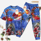 Christmas Merry Xmas Santa Claus Is Coming To Town - Pajamas Short Sleeve - Owls Matrix LTD