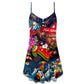 Christmas Airplane Holiday Greeting – Women's Summer Sleeveless V-Neck Camisole Dress