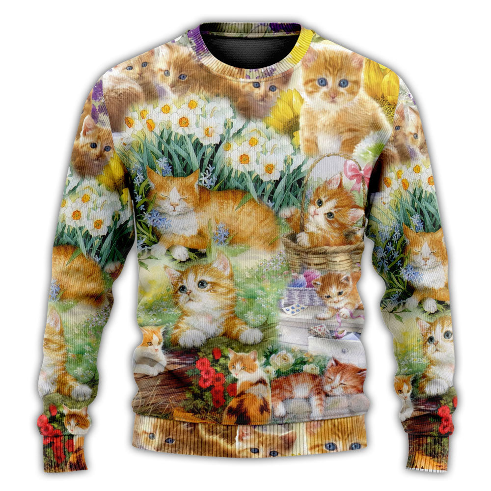 Cute Kitty Lover Art Style – Sweater - Ugly Christmas Sweater