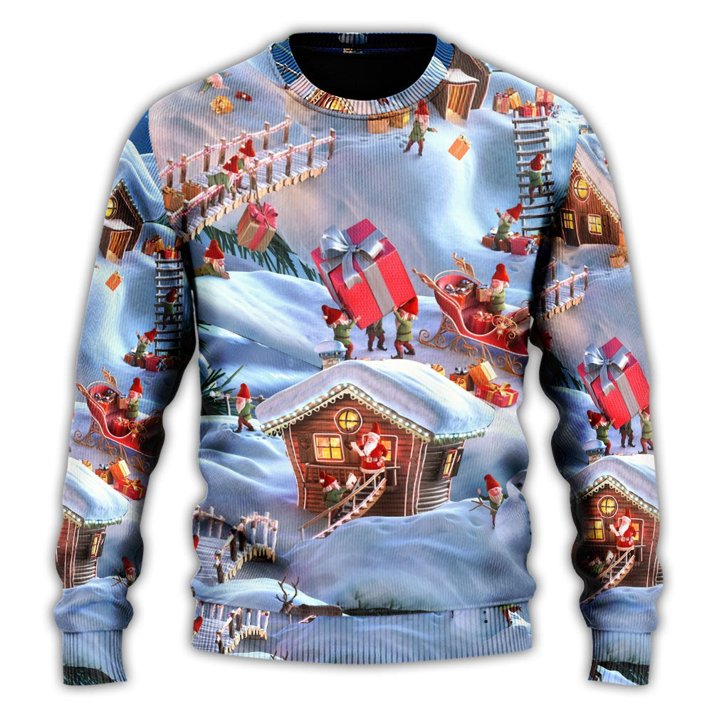Christmas Santa And Gnome Merry Xmas – Sweater - Ugly Christmas Sweater