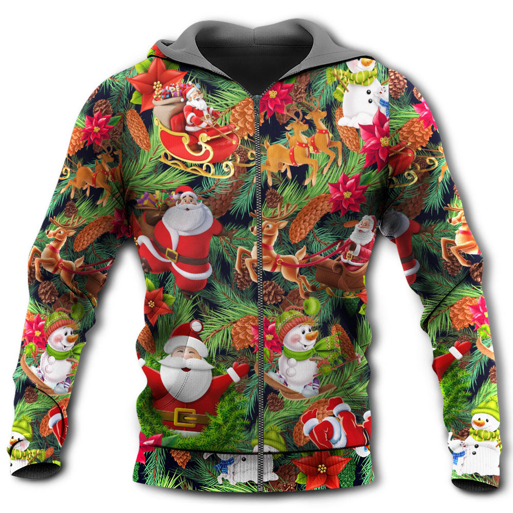 Christmas Santa Snowman Merry Xmas Everyone - Hoodie