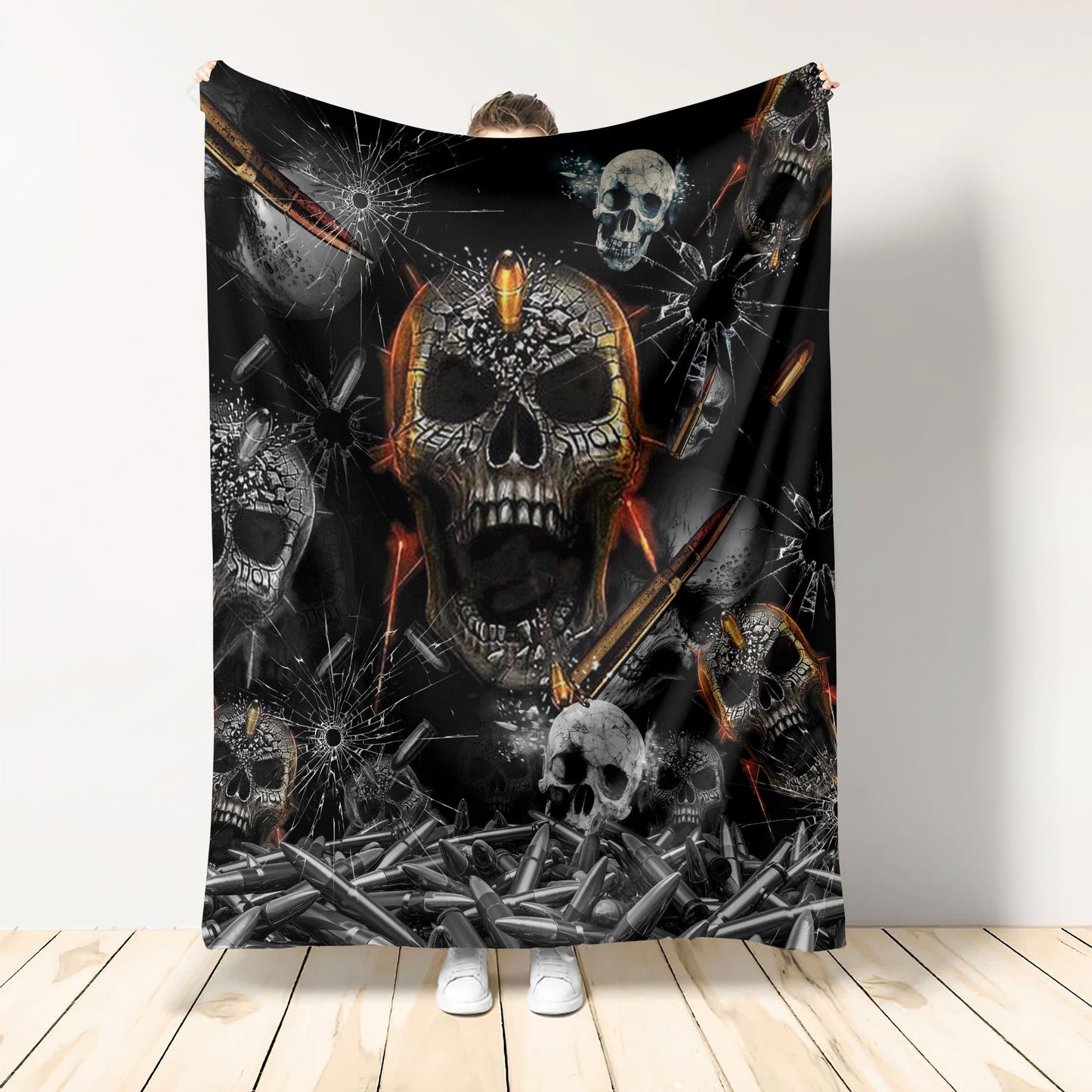 Skull Oh My Skull Flannel Blanket For Soft Bed Couch And Home Comfort