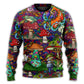 Christmas Sweater / S Hippie Mushroom Peace Lover - Sweater - Ugly Christmas Sweaters - Owls Matrix LTD