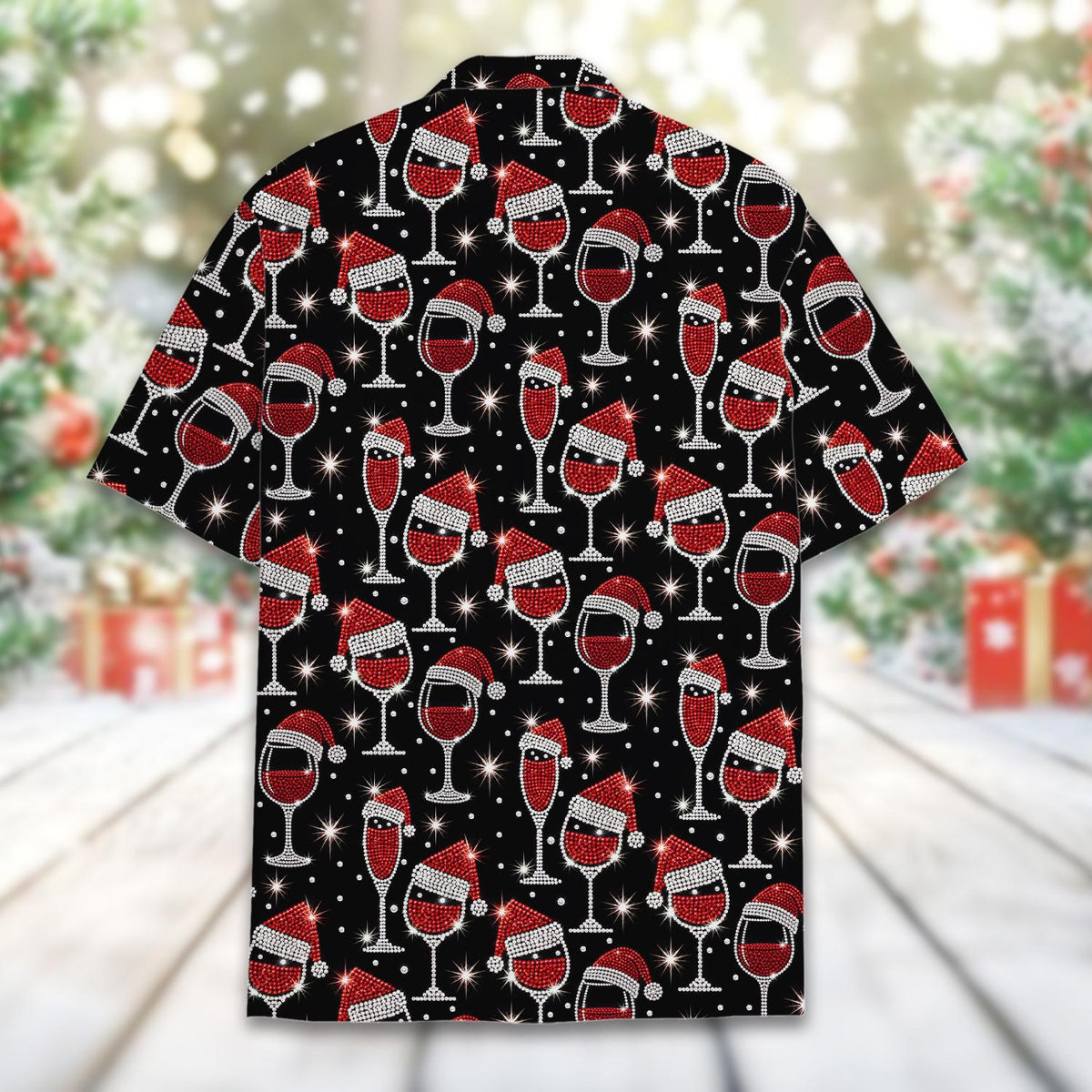 Christmas Wine Glass Santa Hat Holiday Party – Hawaiian Shirt