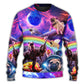 Pug Galaxy Rainbow Dinosaur Art – Sweater - Ugly Christmas Sweater