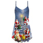 Santa Love Christmas Tree – Women's Summer Sleeveless V-Neck Camisole Dress