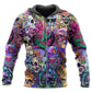 Hippie Mushroom Skull Colorful Art – 3D Hoodie
