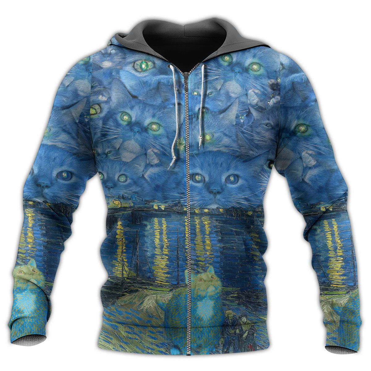 Cat Starry Style Night Art – 3D Hoodie