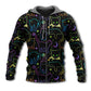 Neon Colorful Cat Playing Kitten Art – 3D Hoodie