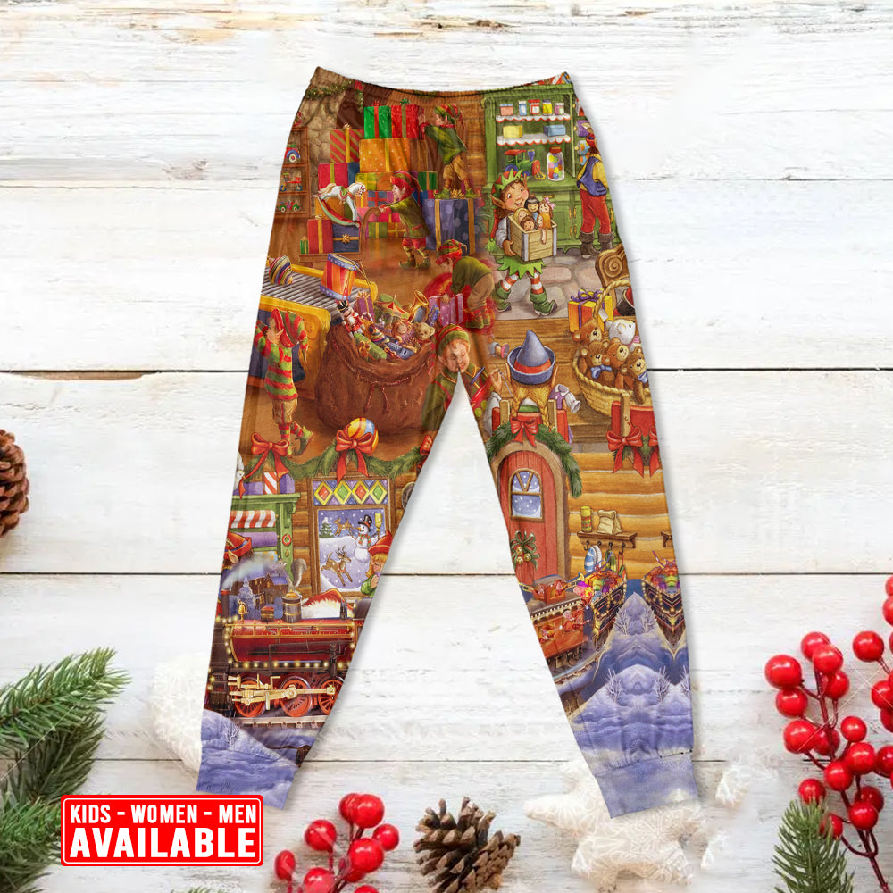 Christmas Santa And Happiness - Pajamas Long Sleeve - Owls Matrix LTD