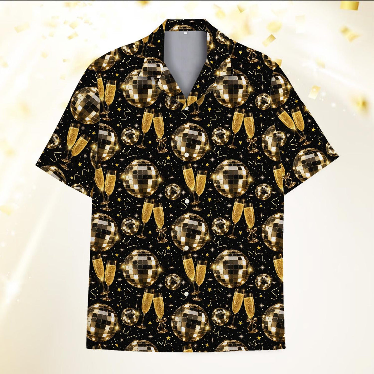 Happy New Year Disco Ball Champagne Countdown Party – Hawaiian Shirt