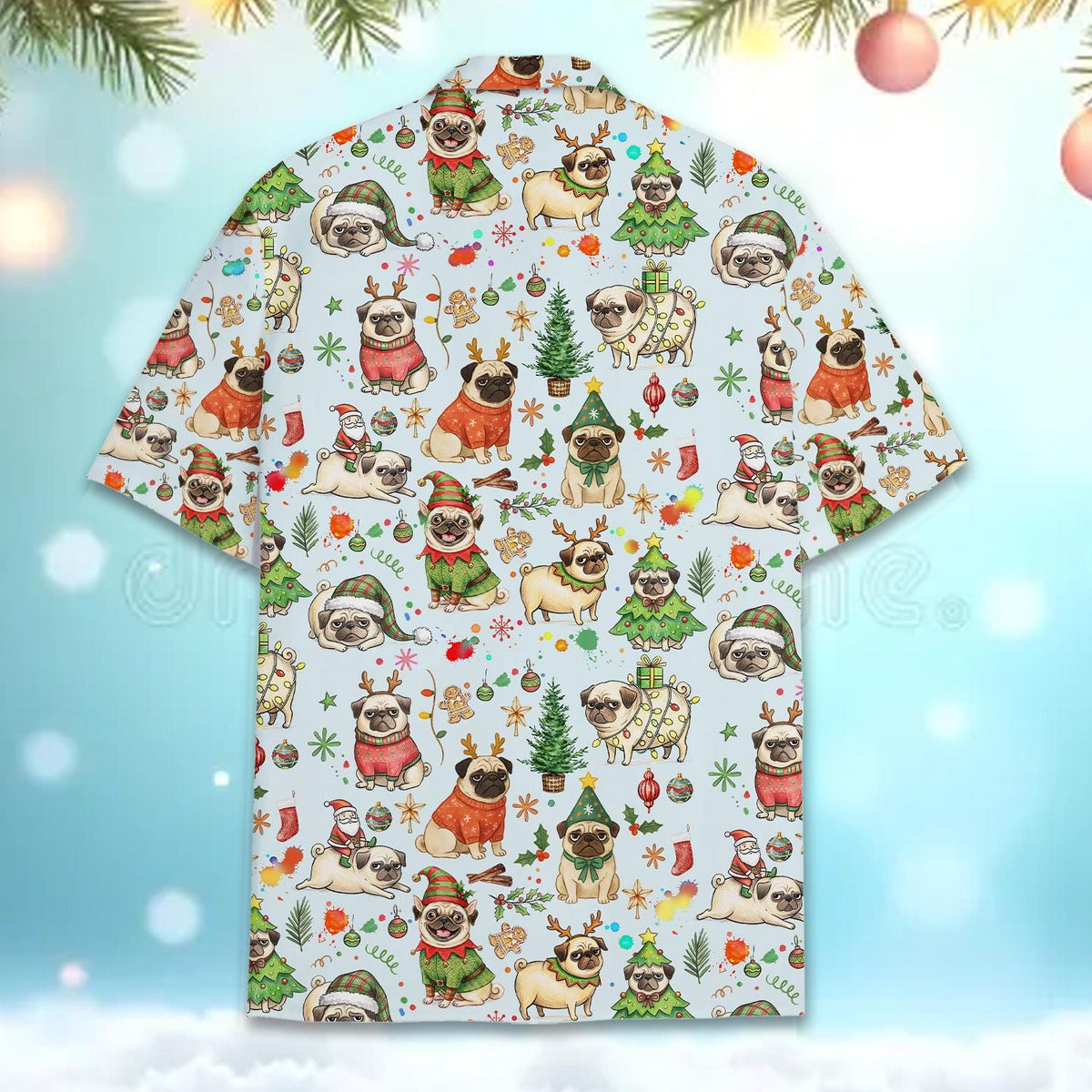 Christmas Pug Funny Dog Festive Holiday – Hawaiian Shirt