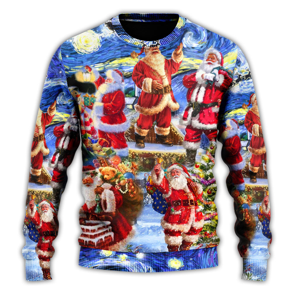 Christmas Santa Snowy Night Merry Xmas – Sweater - Ugly Christmas Sweater